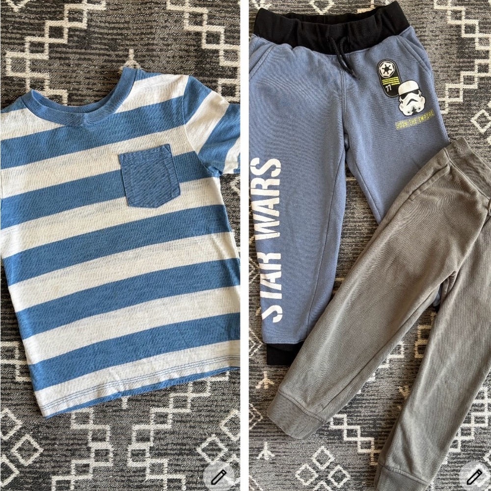 Gap and Star Wars boys sweatpants with stripe tee size